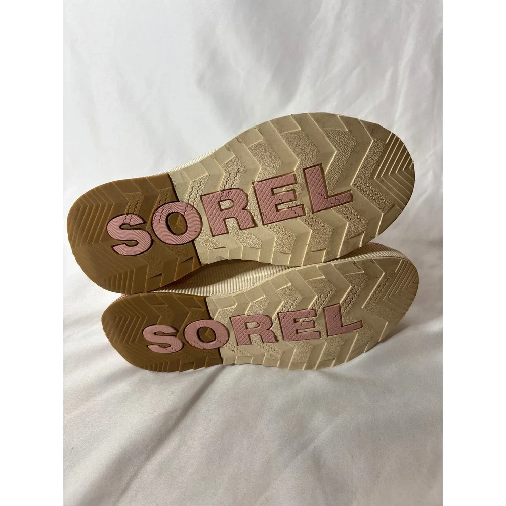 Sorel Out N About Kid 4 Waterproof Duck Boots Cream Metallic Pink Leather Rubber